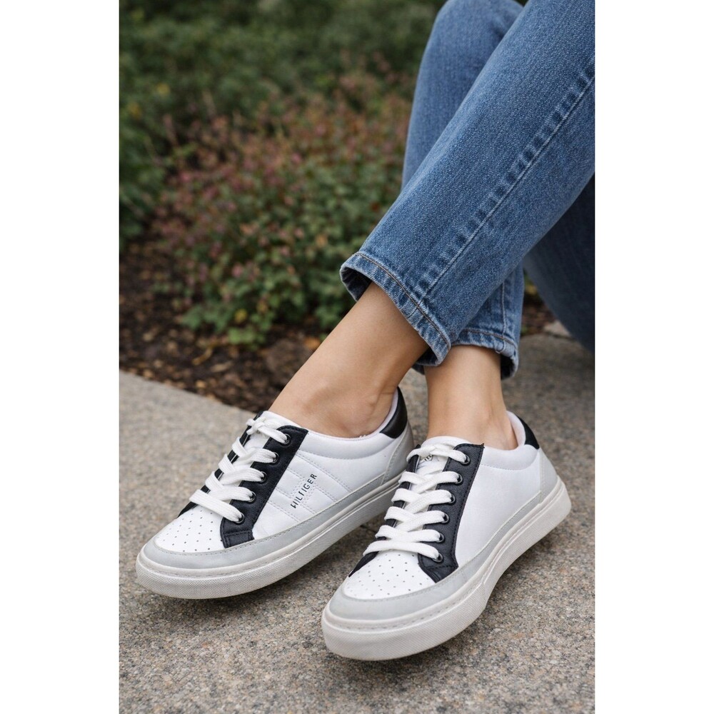 Tommy Hilfiger® Loliene Athletic Sneakers Size 6.5 M Black & White Low Tops‎